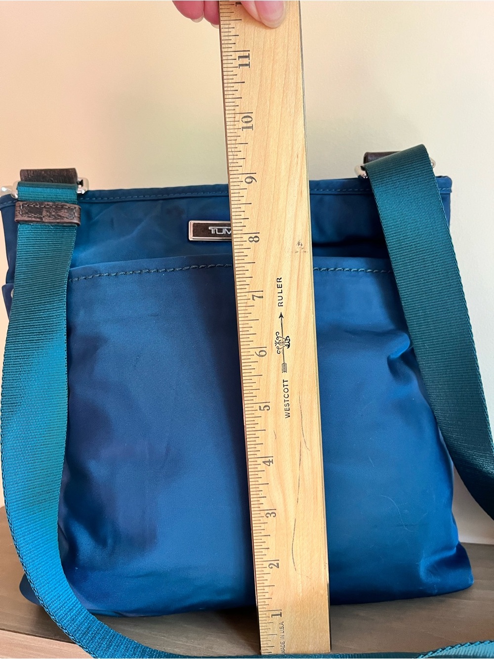 Tumi Teal-Blue Nylon Messenger Bag - Picture 2 of 14